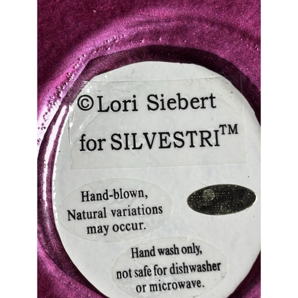 Lori Siebert for Silvestri Fused Glass Plate Art Abstract Circles Colorful 12" - Picture 5 of 6